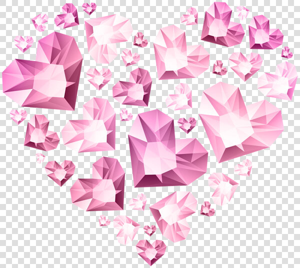 Hert Of Diamond Hearts Transparent Clip Art   Pink Diamond Heart Png  Png DownloadTransparent PNG