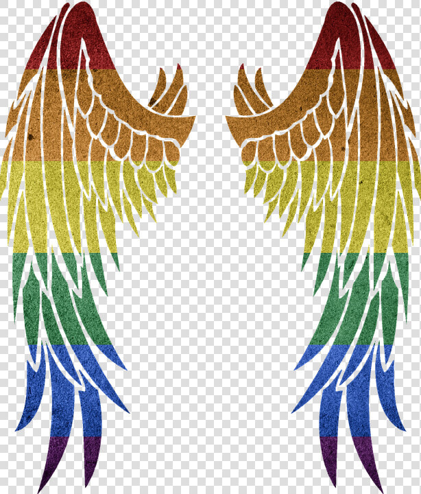 Rainbow  Symbol  Colorful  Gay  Wing  Angel   Angel Wings Silhouette Transparent  HD Png DownloadTransparent PNG