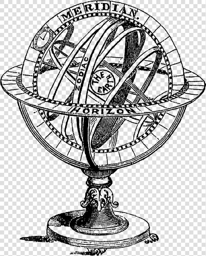 Zodiac Drawing Vintage   Armillary Sphere Drawing  HD Png DownloadTransparent PNG