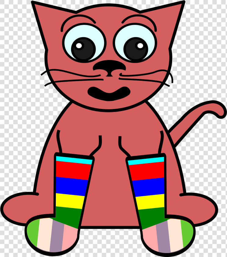 Cartoon Cat In Rainbow Socks Clip Arts   Silly Socks Clip Art  HD Png DownloadTransparent PNG