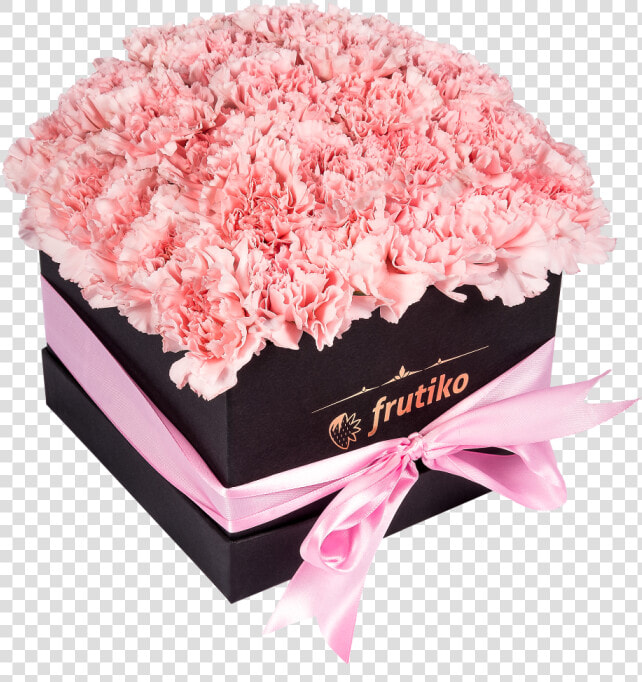 Black Box Of Pink Carnations   Bouquet  HD Png DownloadTransparent PNG