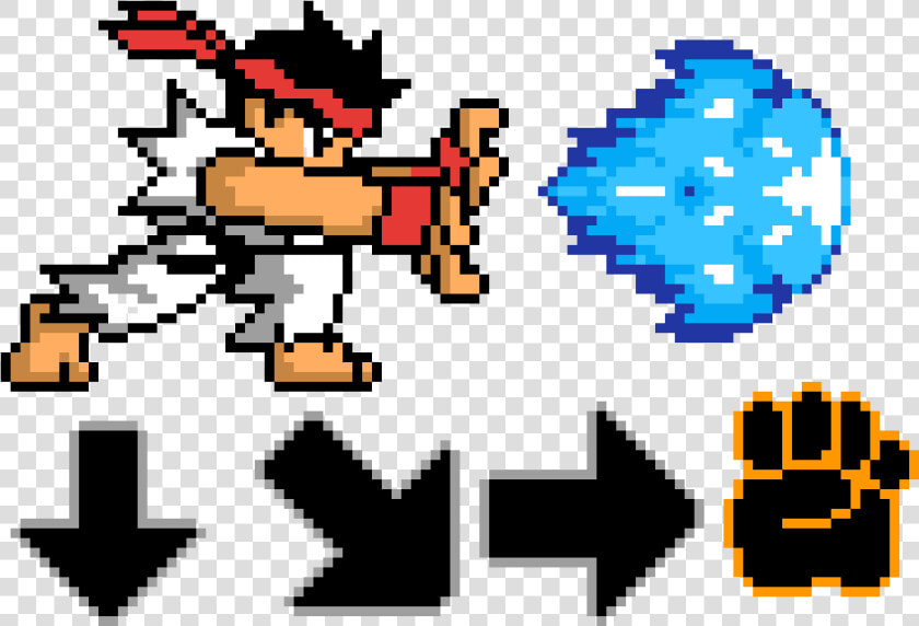 Ryu Hadouken Pixel Art  HD Png DownloadTransparent PNG