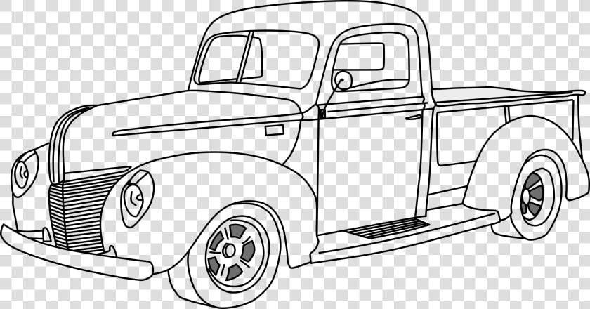 Pickup Clipart Big Car   1940 Ford Truck Drawing  HD Png DownloadTransparent PNG