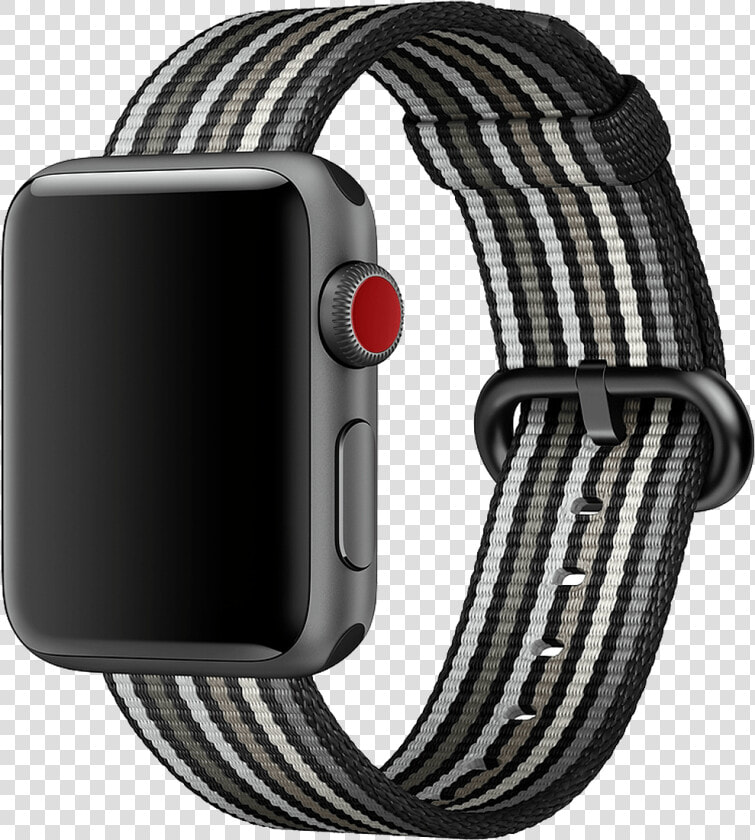 38mm Black Stripe Woven Nylon   Apple Watch Black Stripe Woven Nylon  HD Png DownloadTransparent PNG