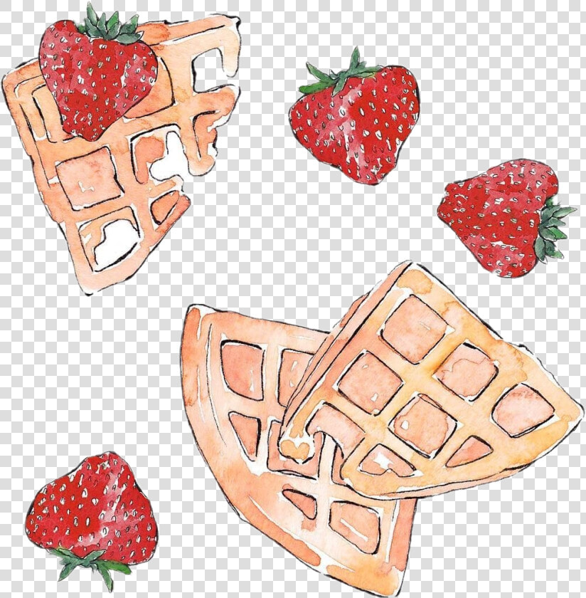  waffles  wofles  strawberry  fresas  desayuno  stickerspopulares   Strawberry  HD Png DownloadTransparent PNG