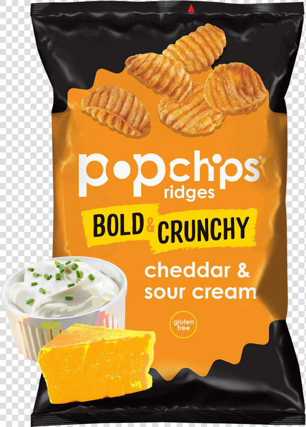 5oz Bag Of Cheddar And Sour Cream Popchips Ridges   Popchips Sour Cream And Cheddar  HD Png DownloadTransparent PNG