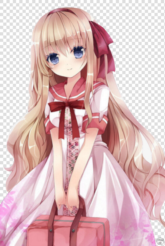  anime  love  otaku  animegirl  animeedit  animelove   Cute Anime Girl Blond Hair  HD Png DownloadTransparent PNG