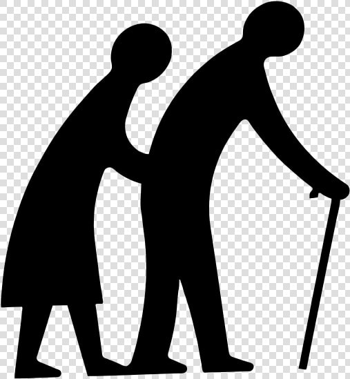 Old Couple Walking Silhouette   Old Age  HD Png DownloadTransparent PNG