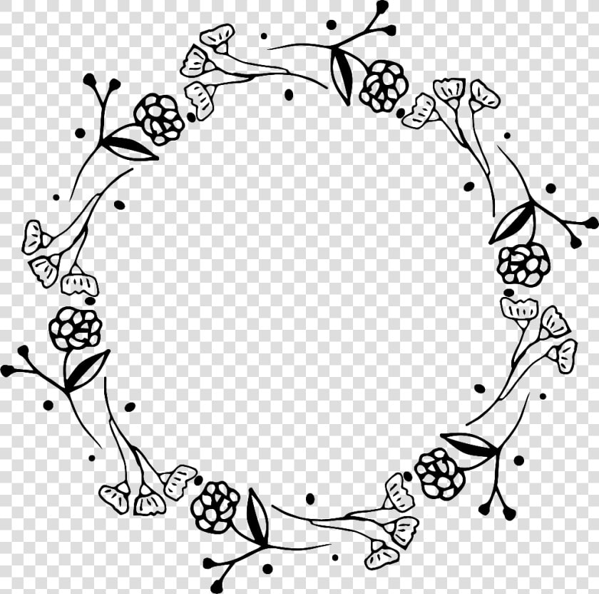 Creative Wreath Free Buckle Black And White Wreath  HD Png DownloadTransparent PNG