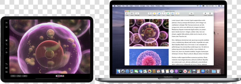 Ipad Next To Macbook Using Sidecar   Iphone  HD Png DownloadTransparent PNG