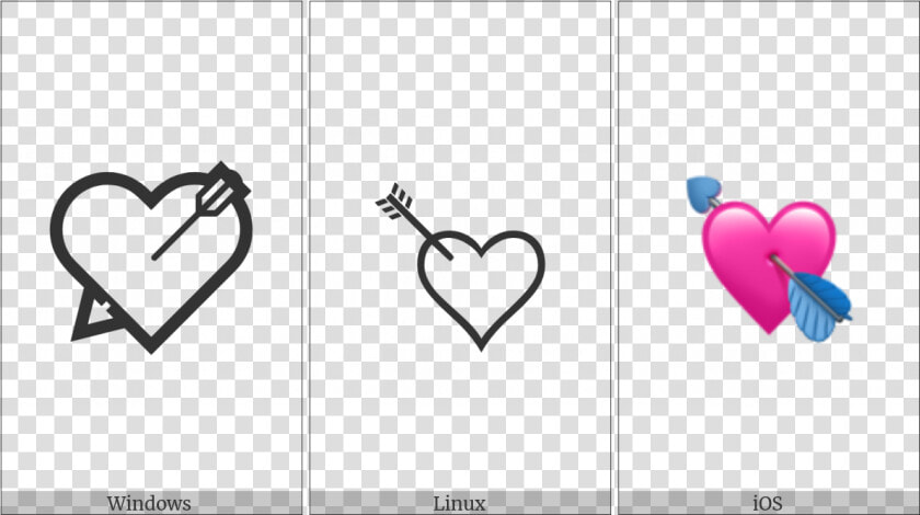 Heart With Arrow On Various Operating Systems   Heart  HD Png DownloadTransparent PNG