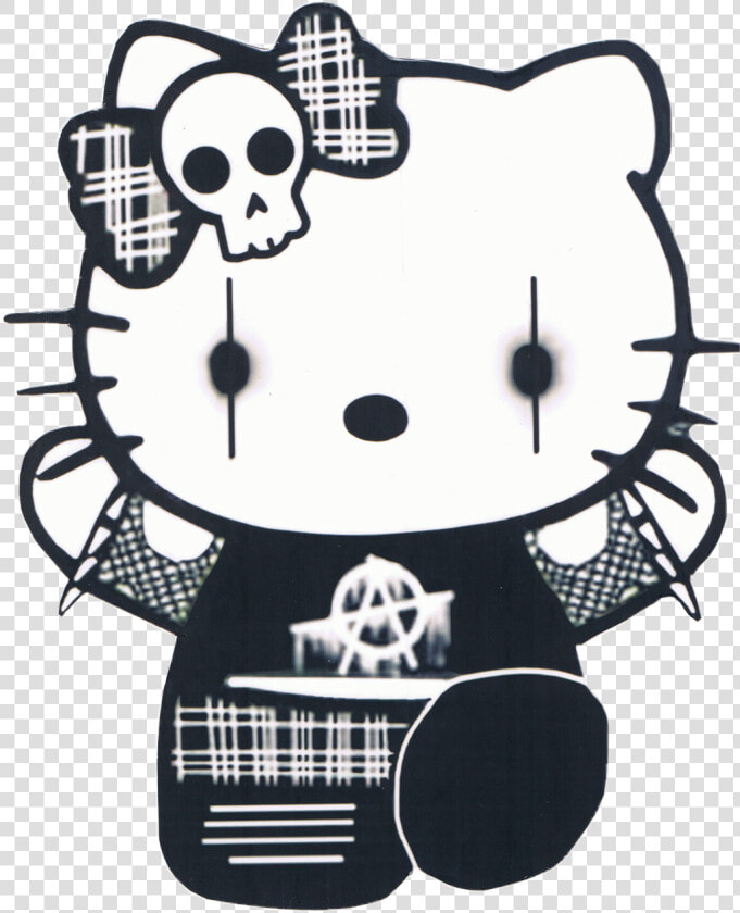 Transparent Hello Kitty Clipart Black And White   Goth Hello Kitty  HD Png DownloadTransparent PNG