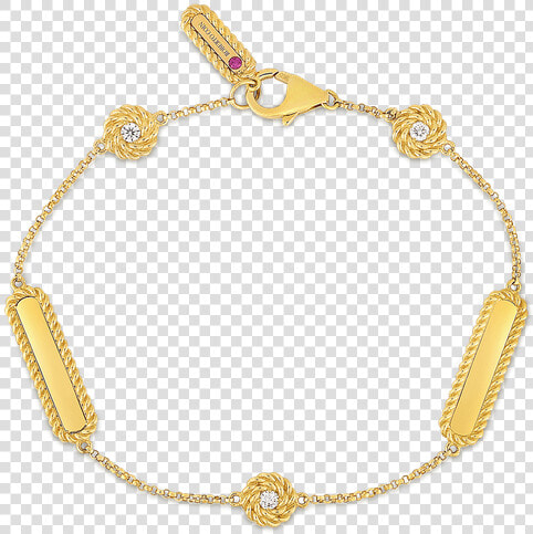 Roberto Coin Bracelet With Alternating Diamond Stations   Bracelet  HD Png DownloadTransparent PNG