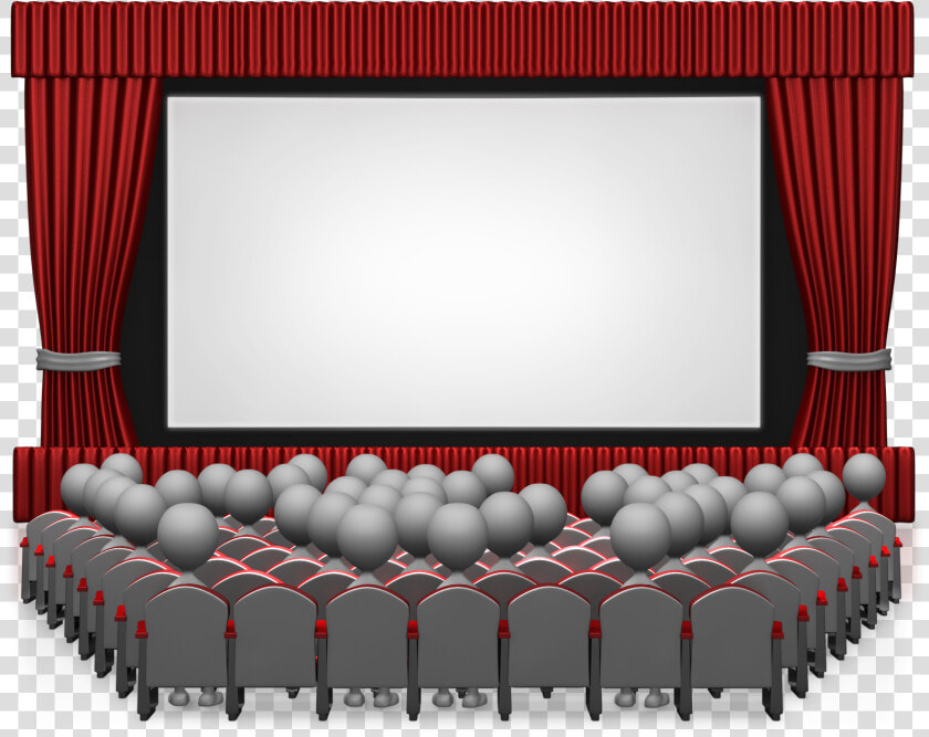 Movie Theater With People 1600 Clr Movie Theater   Red Curtains Movie Theater Png  Transparent PngTransparent PNG