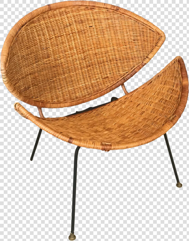 Clam Shell Wicker And Rattan Chair On Chairish   Chair  HD Png DownloadTransparent PNG