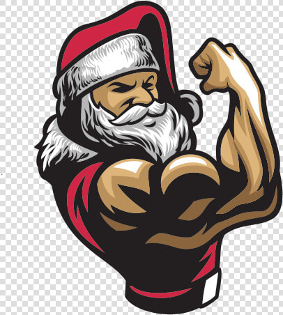 Printed Vinyl Body Builder   Muscular Santa Claus  HD Png DownloadTransparent PNG