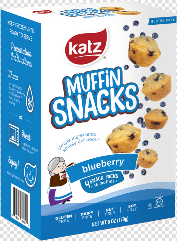 Katz Gluten Free Container Blueberry Muffin Snacks   Gluten Free Snacks  HD Png DownloadTransparent PNG