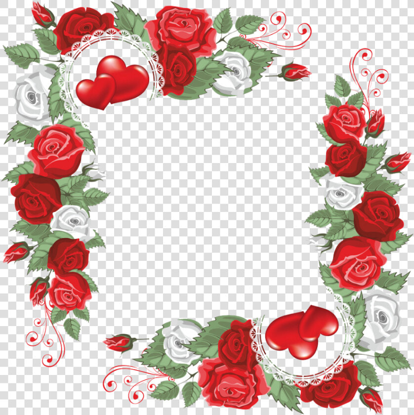  bloom  flower  frame  border  flowers  white  bouquet   Hearts And Flowers Border  HD Png DownloadTransparent PNG