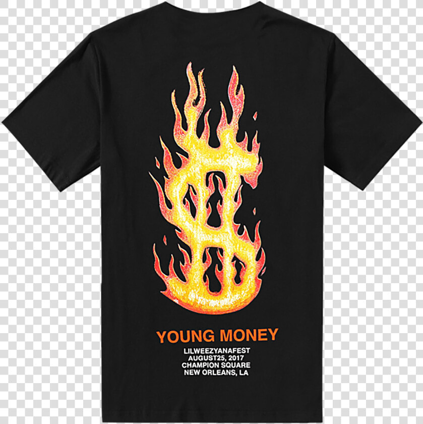 Lilweezyana Fest Logo T shirt  black    Flame  HD Png DownloadTransparent PNG