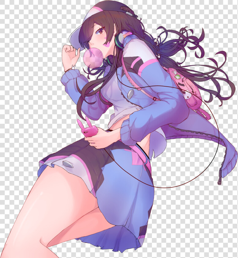 Overwatch Anime Human Hair Color Purple Violet Fictional   Overwatch D Va Fanart Png  Transparent PngTransparent PNG