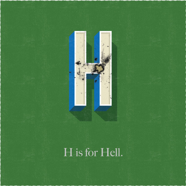 H Is For Hell Burned 3d Humorous Illustration Typography  HD Png DownloadTransparent PNG