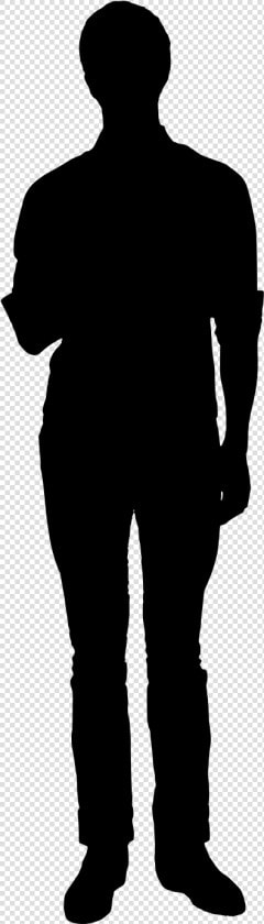 Silhouette Of Man Standing And Facing Forward   Australian Cobberdog Size  HD Png DownloadTransparent PNG