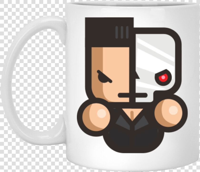 Terminator Half Face White Mug   Beer Stein  HD Png DownloadTransparent PNG