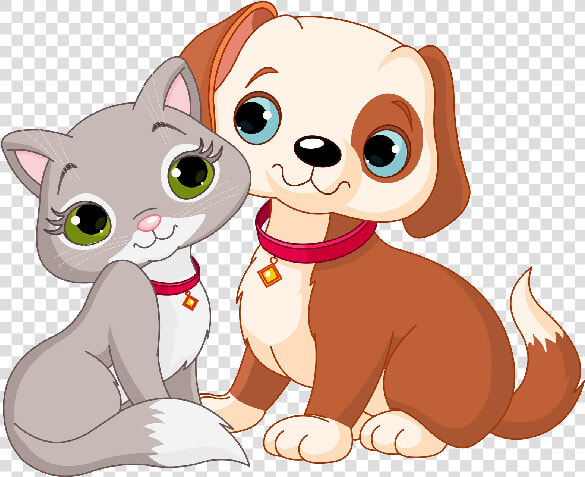 Pets Clipart Cute Pet   Cartoon Cats And Dogs  HD Png DownloadTransparent PNG