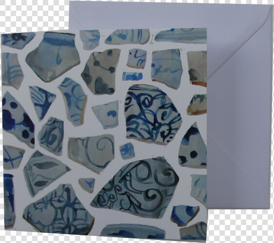 Greeting Card And Envelope Blue And White Ceramic Karen   Motif  HD Png DownloadTransparent PNG