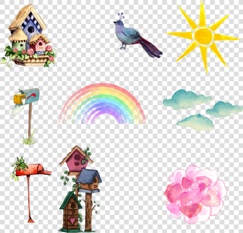  watercolor  clipart  outerspace  outdoors   Molduras Jardim Encantado  HD Png DownloadTransparent PNG