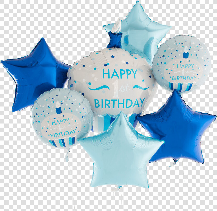 St Birthday Blue Cupcake Bunch   Blue Balloons Happy 1st Birthday  HD Png DownloadTransparent PNG