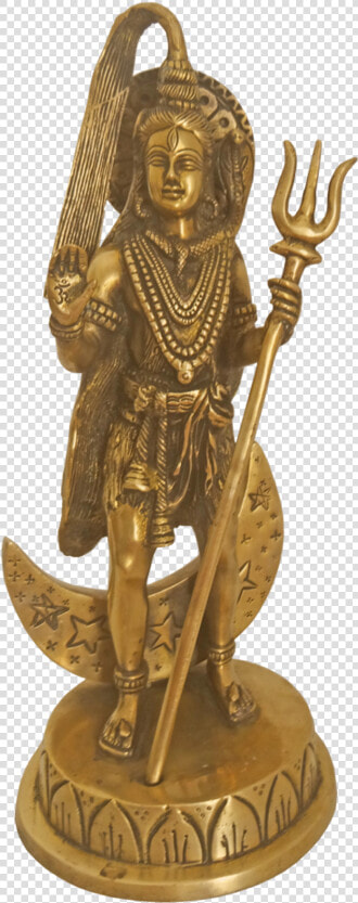 Hindu God Lord Shiva Standing With Half Moon In His   Bronze Sculpture  HD Png DownloadTransparent PNG