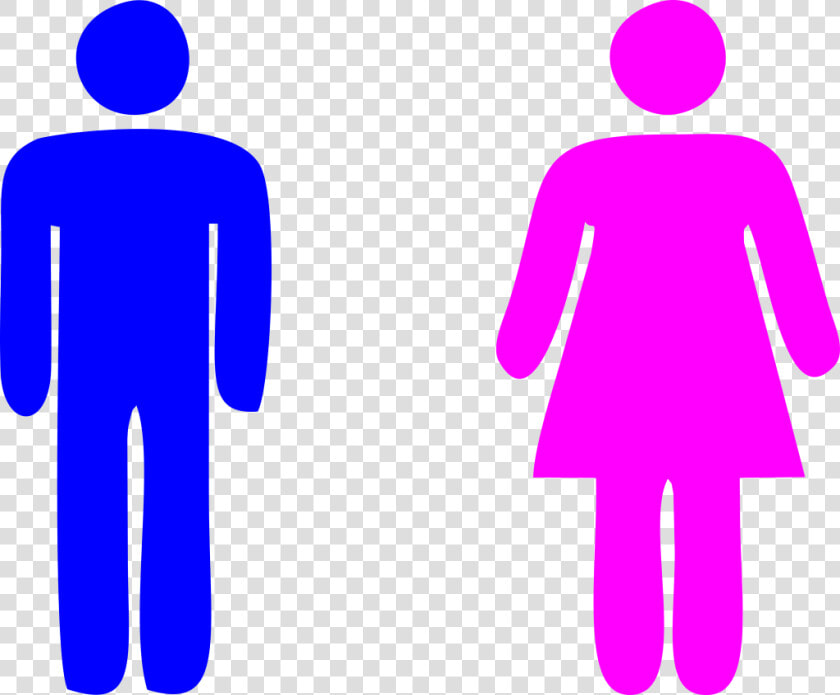 Blue Man Pink Woman Icon Photo   Toilets This Way Sign  HD Png DownloadTransparent PNG