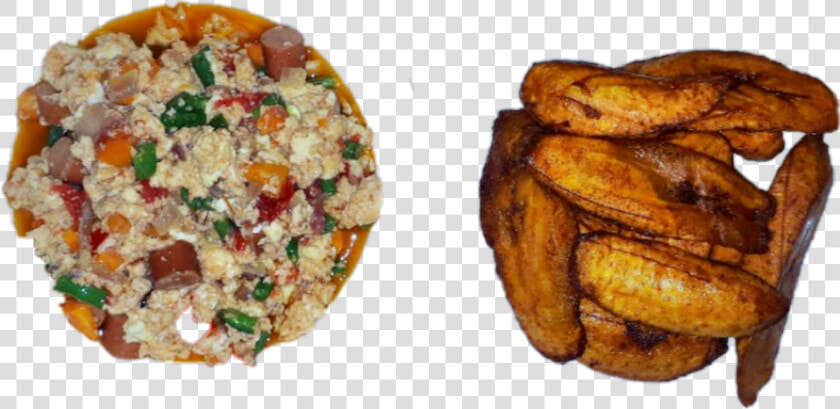 Fried Plantain  amp  Egg In Veggies Sauce   Couscous  HD Png DownloadTransparent PNG