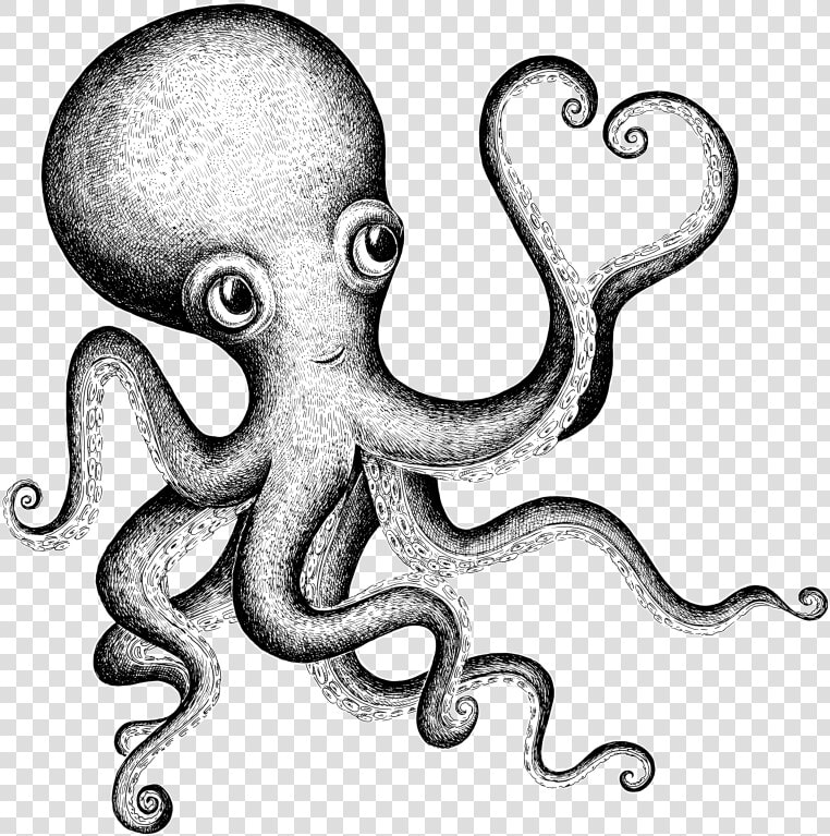 Octopus Art Png   Cute Octopus Tattoo  Transparent PngTransparent PNG