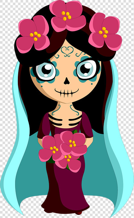 Katrina  Day Of The Dead  Death  Calavera  Skull   Siluetas Del Dia De Muertos  HD Png DownloadTransparent PNG