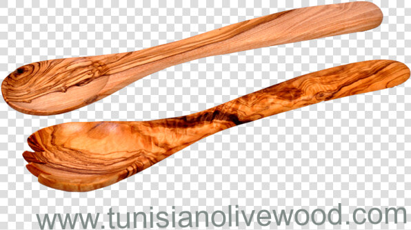 Tunisian Handcrafted Olive Wood Salad Servers Set   Spoon  HD Png DownloadTransparent PNG