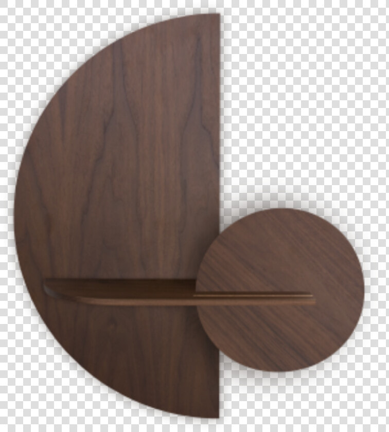 Alba M  Walnut Semi Circle  Walnut Shelf And Round   Plywood  HD Png DownloadTransparent PNG