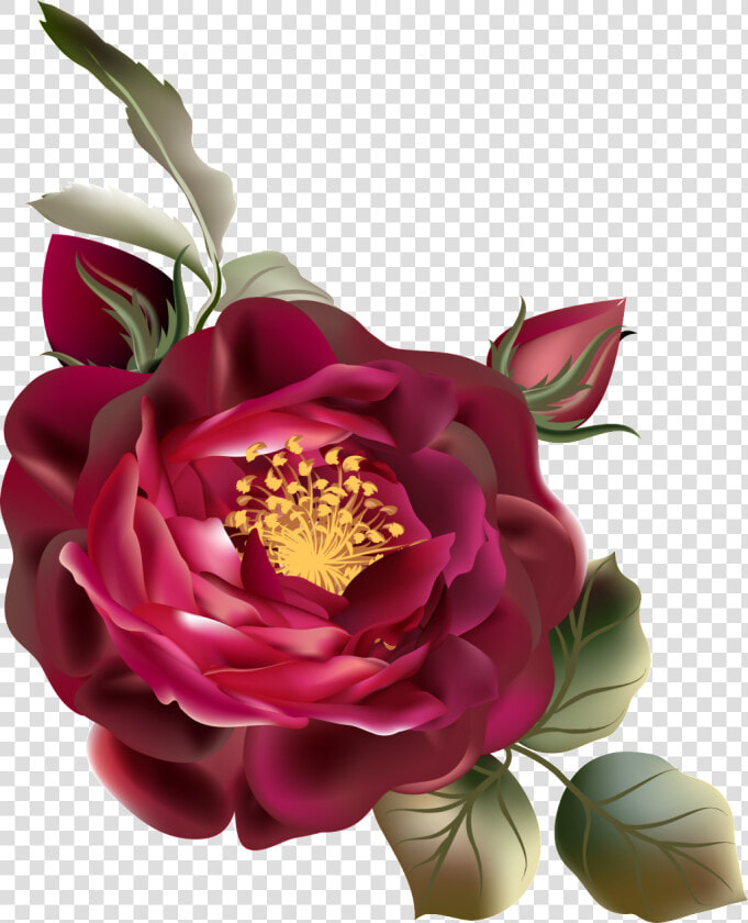 Png De Ornamentação De Cor De Rosa Vermelha   Vintage Flor Vermelha Png  Transparent PngTransparent PNG