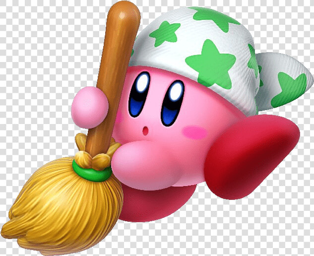 Kirby Is Cleaning   Kirby Star Allies Cleaning  HD Png DownloadTransparent PNG