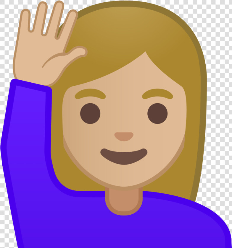 Woman Raising Hand Medium Light Skin Tone Icon   Woman Raise Hand Icon  HD Png DownloadTransparent PNG