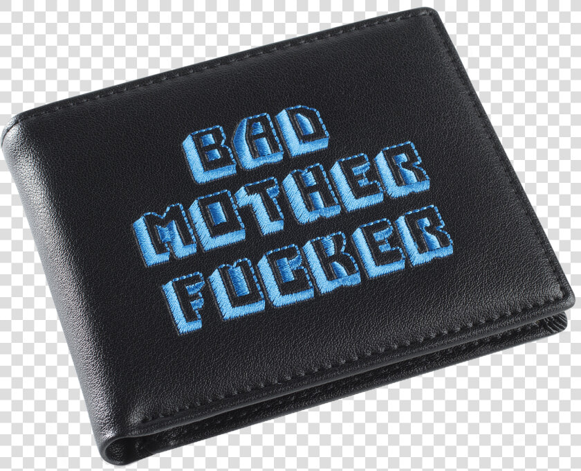 Black blue Embroidered Bad Mother Fucker Leather Wallet   Wallet  HD Png DownloadTransparent PNG