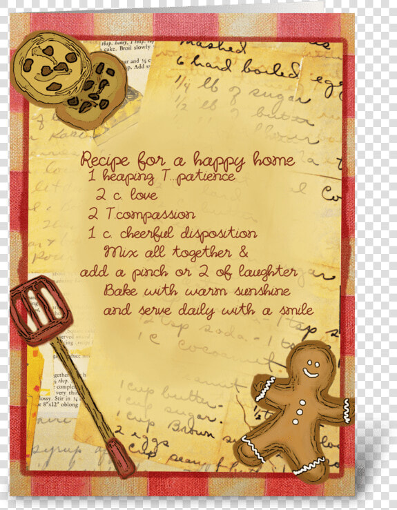 Recipe For A Happy Home Greeting Card  HD Png DownloadTransparent PNG