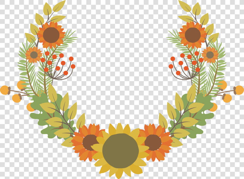 Transparent Vector Wreath Png   Png Transparent Sunflower Wreath Png  Png DownloadTransparent PNG