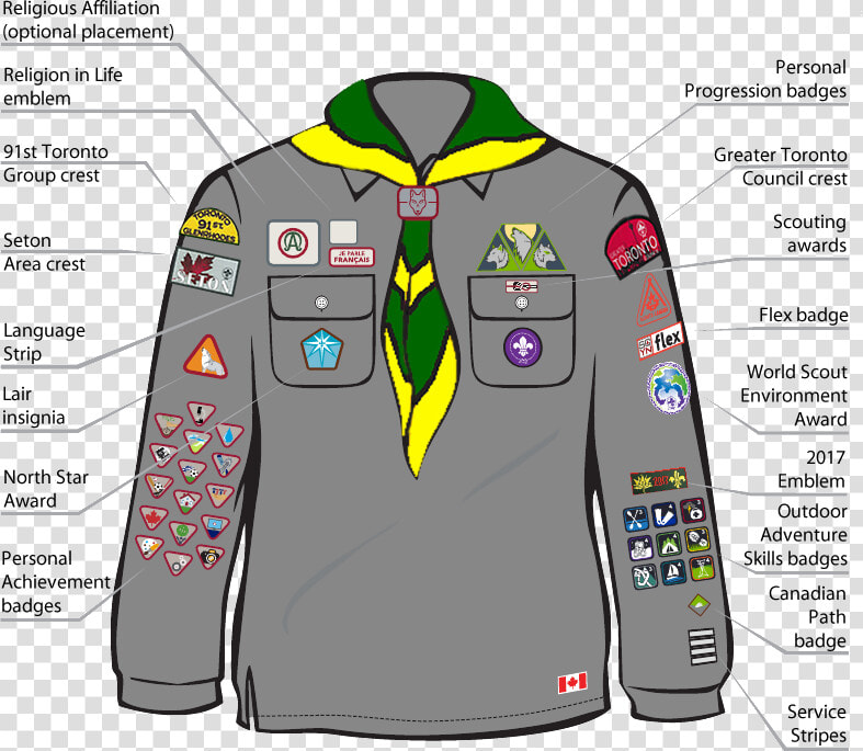 Cub Scout Uniform   Cub Uniform Badge Placement  HD Png DownloadTransparent PNG