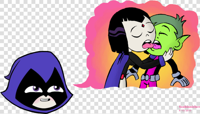 “ Raven And Beast Boy Making Out In Raven’s Head   Raven And Beast Boy Marriage  HD Png DownloadTransparent PNG