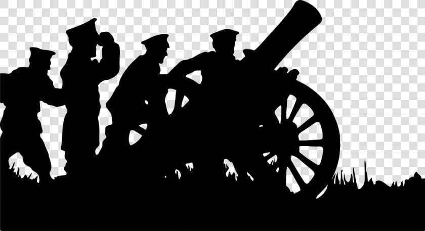 Soldiers With Canon Silhouette   Soldiers And Cannon Silhouette  HD Png DownloadTransparent PNG