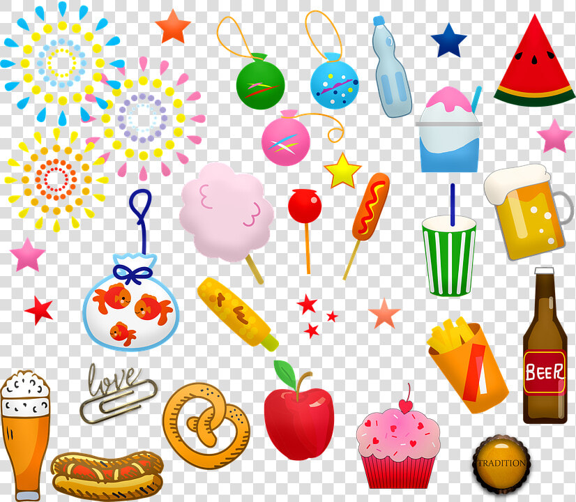 Summer Fair  Food  Goldfish  Water Balloons  Beer   Fair Food Clipart  HD Png DownloadTransparent PNG