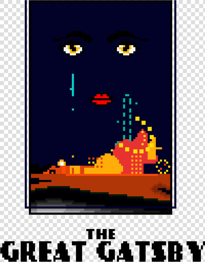 The Great Gatsby Book Cover   Pixel Art Book Cover  HD Png DownloadTransparent PNG