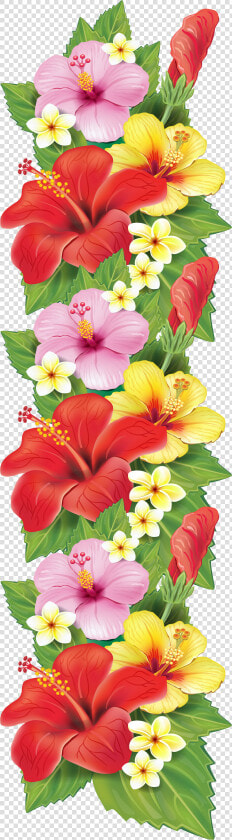 Exotic Flowers Decoration Clipart   Flower Clipart Border Design  HD Png DownloadTransparent PNG